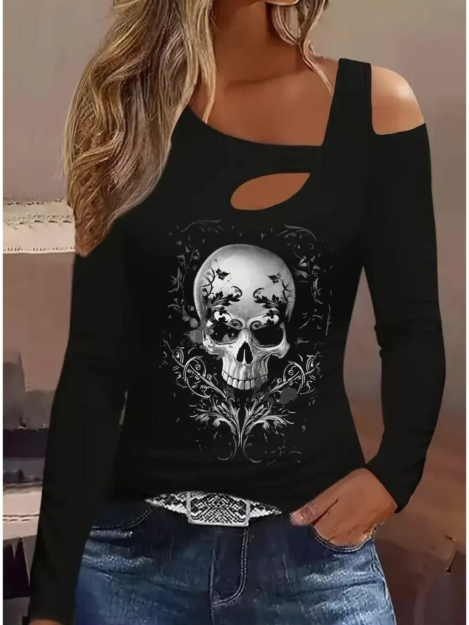 

Модные блузки с живописным принтом, футболки с длинным рукавом, повседневные топы-юбки XXL чёрный