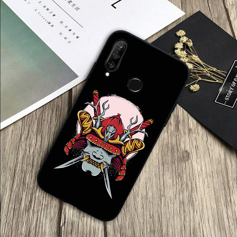 

Samurai Oni Mask For Huawei Nova 8i 11i 12i 12s 9 10 SE Y60 Y70 Y90 Y72 Y73 Y61 Y91 P60 Pro P30 P40 Lite Case Huawei P30 Pro