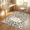 Leopard Ornate Theme Soft Crystal Velvet Rug Custom Name & Text Print Non Slip Floor Rug for Bedroom Living Room