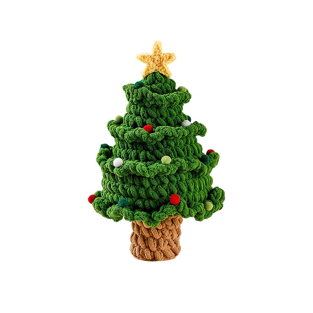 Handmade Knitted Christmas Tree Ornament – Creative Holiday Yarn Decoration For Home, Table, And Gift Display