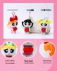 Powerpuff Girls Angel Style Plush Pendant: Cute Cartoon Doll with Flower and Heart Design.