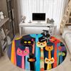 1pc Colorful Cats Office Round Area Rug, Indoor Mat Suitable For Office, Under Office Chairs Bedroom Living Room Home Decor, Room Deco