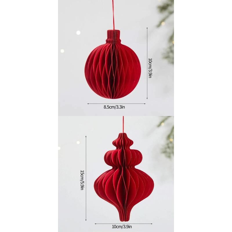 3D Paper Honeycomb Ball Santa Tree Hanging Pendant Christmas Hanging Ornament Lantern New Year Navidad Wedding Decor Supplies
