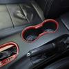 Interior Cup Holder Cover Frame Trim For Ford Mustang 2015+ Red Carbon Fiber