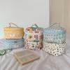 Women Fresh Cute Countryside Cotton Large Capacity Portable Storage Cosmetic Bag