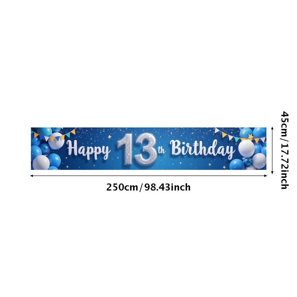 Decorative 13th Birthday Banner  Birthday Celebration Banner  Teen Birthday Banner for Indoor Decoration Party Decor