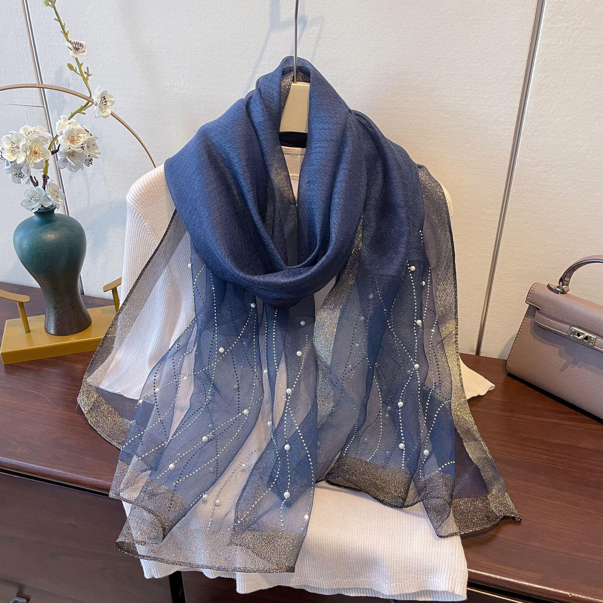 

Новый модный и универсальный однотонный этнический стиль вуаль шарф шарф для женщин волнистый узор искусственный алмаз железный шарф для женщин 180*70cm