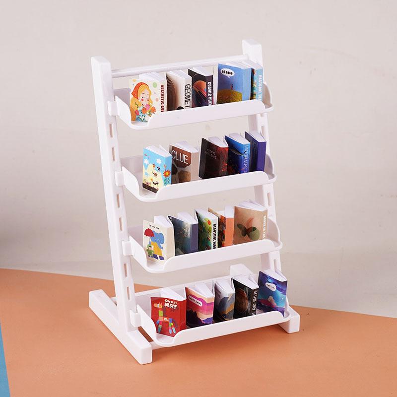 

1 Set 1:12 Dollhouse Miniature Display Shelf Bookshelf With 20 Books Model Toy For Doll House Accessories A1