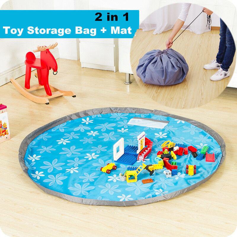 De 80150cm Tapis Jeux Stockage Sac Jouet Enfant Play Mat Rangement Cadeau
