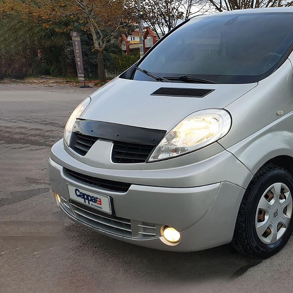 

ДЛЯ Renault Trafic Передній захисний спойлер капота 2001-2014 Передній щиток від жуків Дефлектор капоту Глянцевий чорний