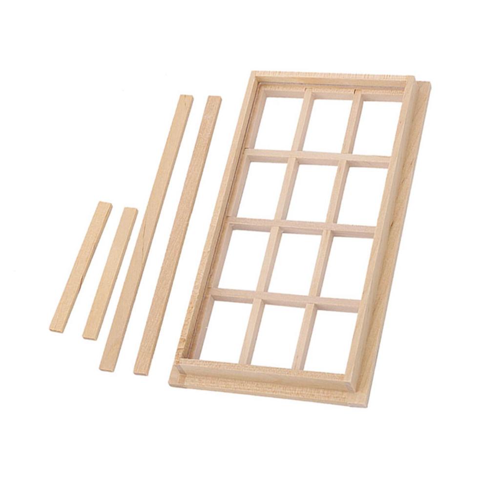 Simulation Window for , 112 Furniture ature Model Wooden 12 Pane Blank Window Accessories Accessories