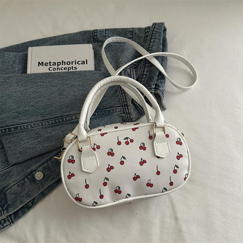 2025 Summer New Cherry Portable Fashion Bag Handbag Large Capacity Cute Commuter Shoulder Pillow Bag
