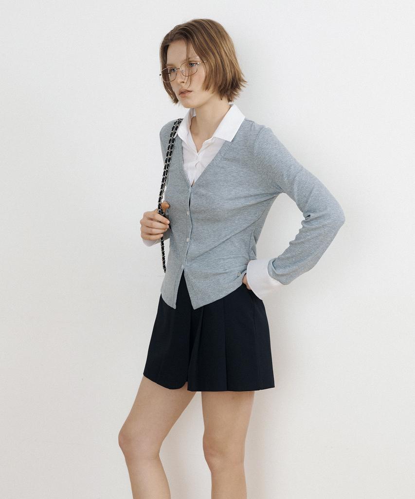 LUCIR ZU Jenny Layered Shirt Top (Melange)