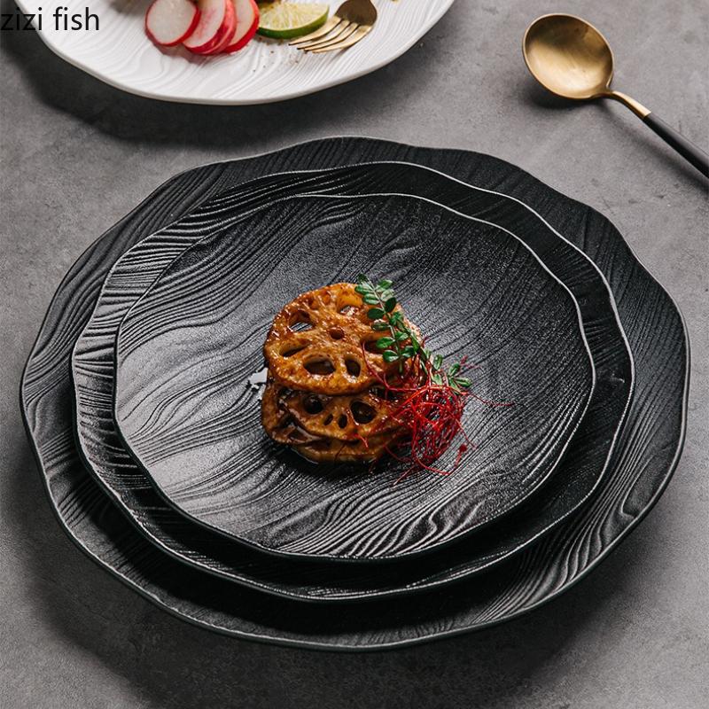 Ceramic Steak Plate Dining Plate Pasta Dish Hotel Serving Plates Sushi Plate Sashimi Plates Fruit Dish Snack Bowl Dessert Bowl