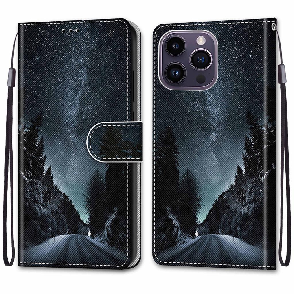 Luxury Painted Leather Case Wallet Book Style Protective Cover for iPhone 16 15 14 13 12 11 Pro MAX 16Pro 15Pro 14Pro 16Plus 15Plus 12mini SE4 (2025)