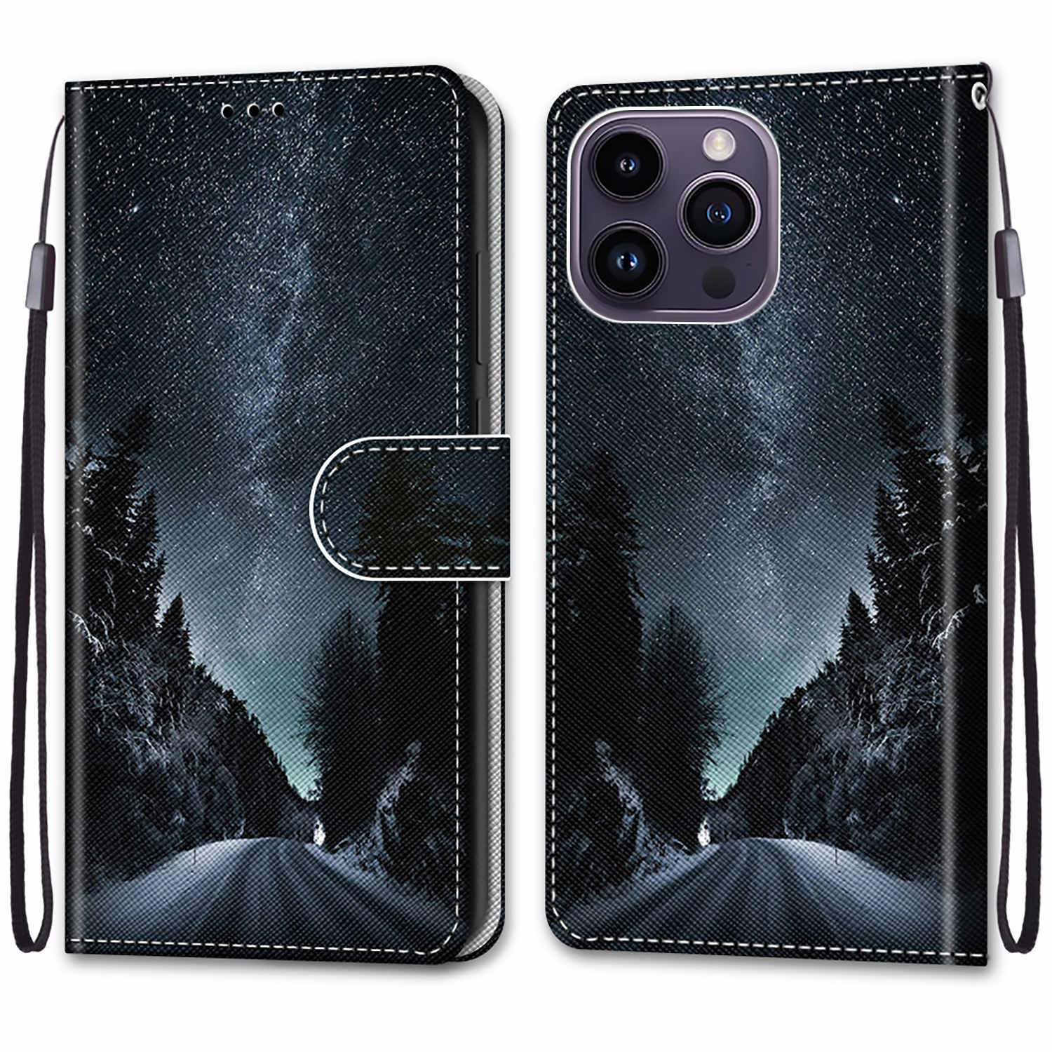 

Розкішний розписний шкіряний чохол Wallet Book Style Protective Cover для iPhone 16 15 14 13 12 11 Pro MAX 16Pro 15Pro 14Pro 16Plus 15Plus 12mini SE4 (2025) iPhone 15