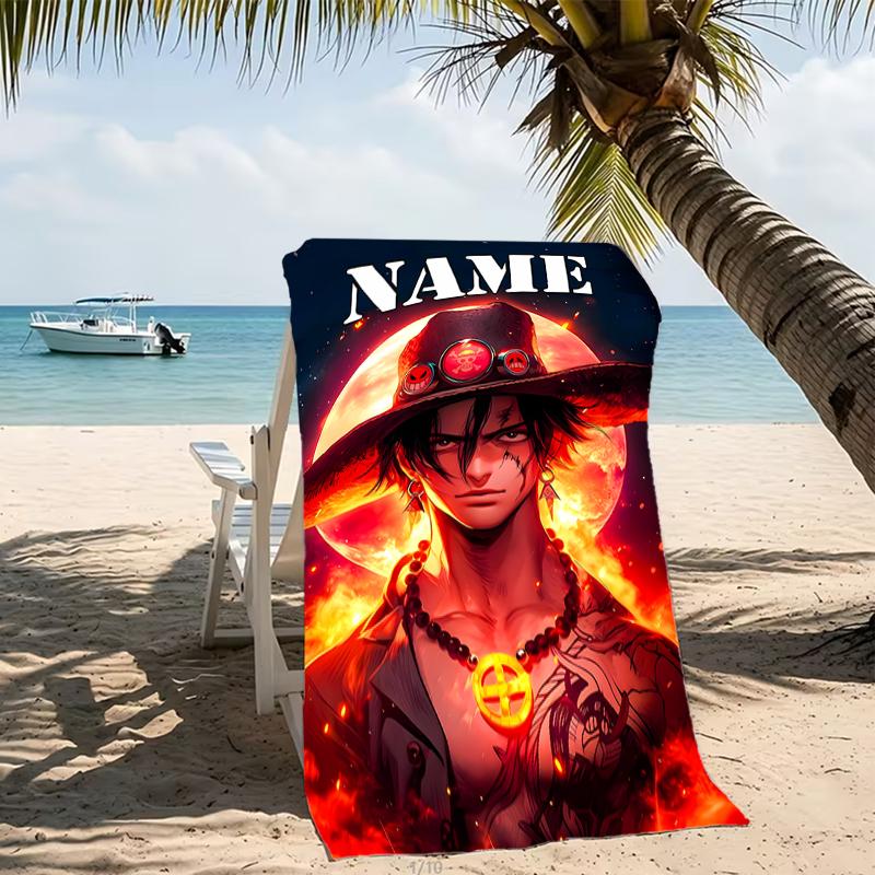 Customizable personalized beach towels One Piece themed designs.Suitable for the beach, yoga, sports;ideal as beach accessories