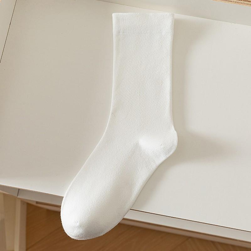 Socks Pure Cotton Stacking Socks Spring And Autumn Thin Boneless Confinement Socks Cotton Sweat-Absorbing Deodorant Medium Tube Socks Women
