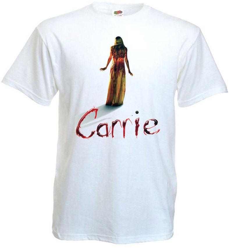 Carrie v.8 T-shirt white horror movie poster all sizes S5XL XXL