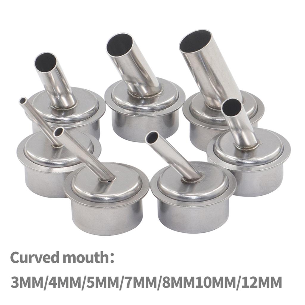 High Temperature Resistant Tips Hot Air Gun Resisting Nozzles Set of 7 Stainless Steel Nozzles for  861DW Heat Gun