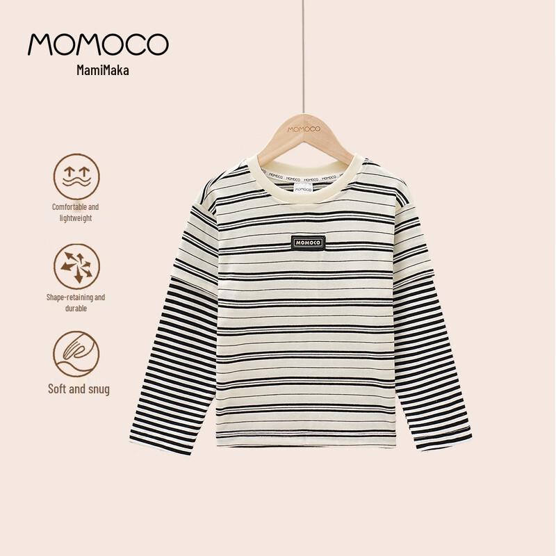 MOMOCO Boys  Faux Two-Piece Striped Long-Sleeve T-Shirt 120