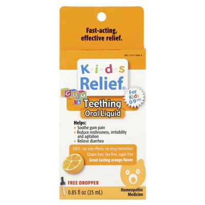 Kids Relief®, Gengive e Dentizione Liquido Orale, Età 0-9, Arancia, 25 mL (0.85 Fl Oz)