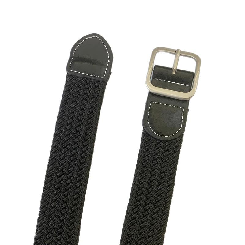 Unisex Korean Style Canvas Belt with Elastic Waistband and Pin Buckle