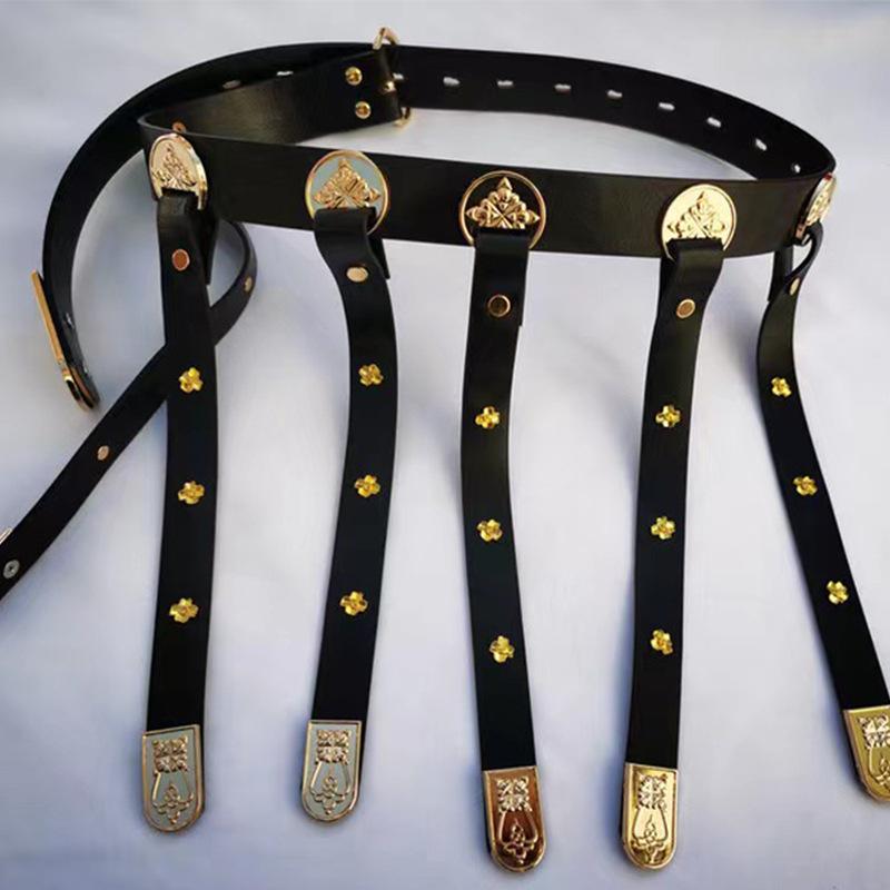 Traditional Hanfu Belt Ancient Style Slings Belt Slings, Flying Fish Clothes Round Neck Robe Accessories Tang Leather Belt