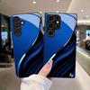 Blue Gradient Lines PhoneCase Glass PhoneCase for Samsung Galaxy S26 S25 S24 S23 S22 S21 FE Ultra Plus Men's Style Business