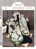 French Style Printed 90cm Square Scarf For Office Commute Neck Wear