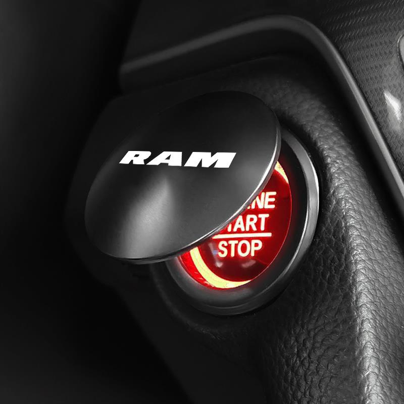 Car Engine Start Stop Button Cover Switch Ignition Ring Decor Car Sticker For Dodge RAM Durango 1500 Charger Caliber Demon Nitro