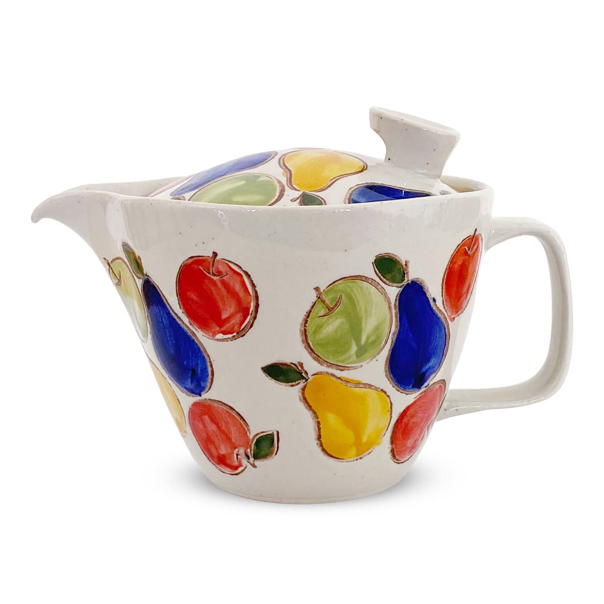 

J-kitchens Hasami Ware Teapot, Made in Japan, with Strainer, 400ml, Large, Serves 2-3 People, Fruit, Microwave and Dishwasher Safe