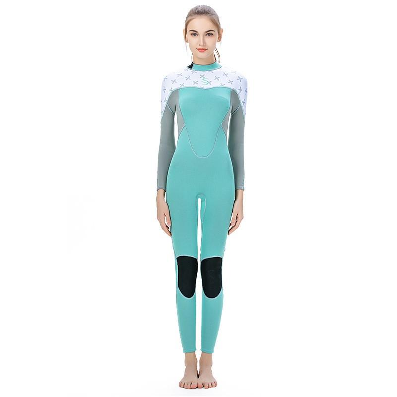 Diving Wetsuit Women 2mm Full Body Long Sleeve UV Protection Warm Surfing Suit Winter Fall Use