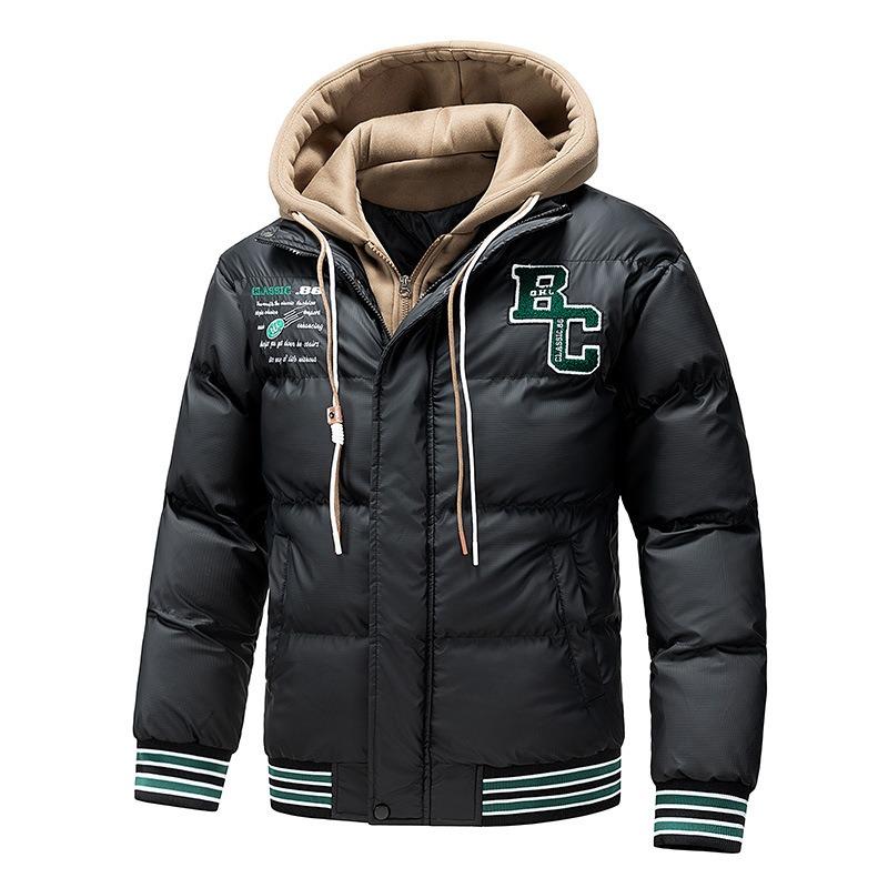 

J for Fashion High Street Trend Casual Handsome Loose Version Thickened Warm Hooded Men 4XL чорний