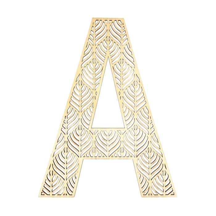 Large Wooden Letter - A - Wood - Openwork - To Decorate - 24 Cm - Creative Hobbies