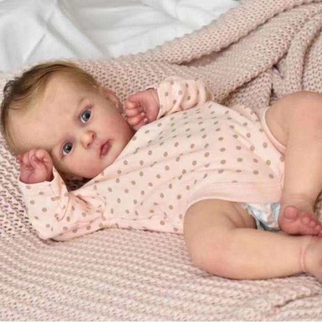 19-inch Handmade Realistic Doll Jocy with 3D Skin 48cm Cloth Body