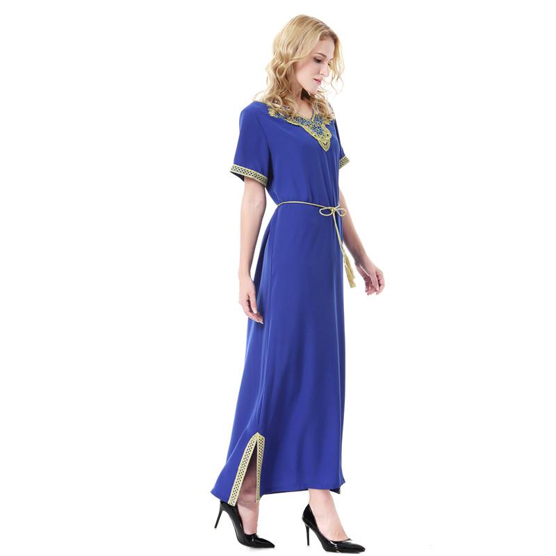 Buy Women Embroidery Abaya Maxi Dress 