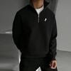 Erkek Balıkçı Yaka Yarım Fermuarlı Sweatshirt, Günlük Uzun Kollu Üstler, Dış Mekan Günlük İşe Gidiş Boş Zaman Giyimi İçin Oversize Kesim Kazak