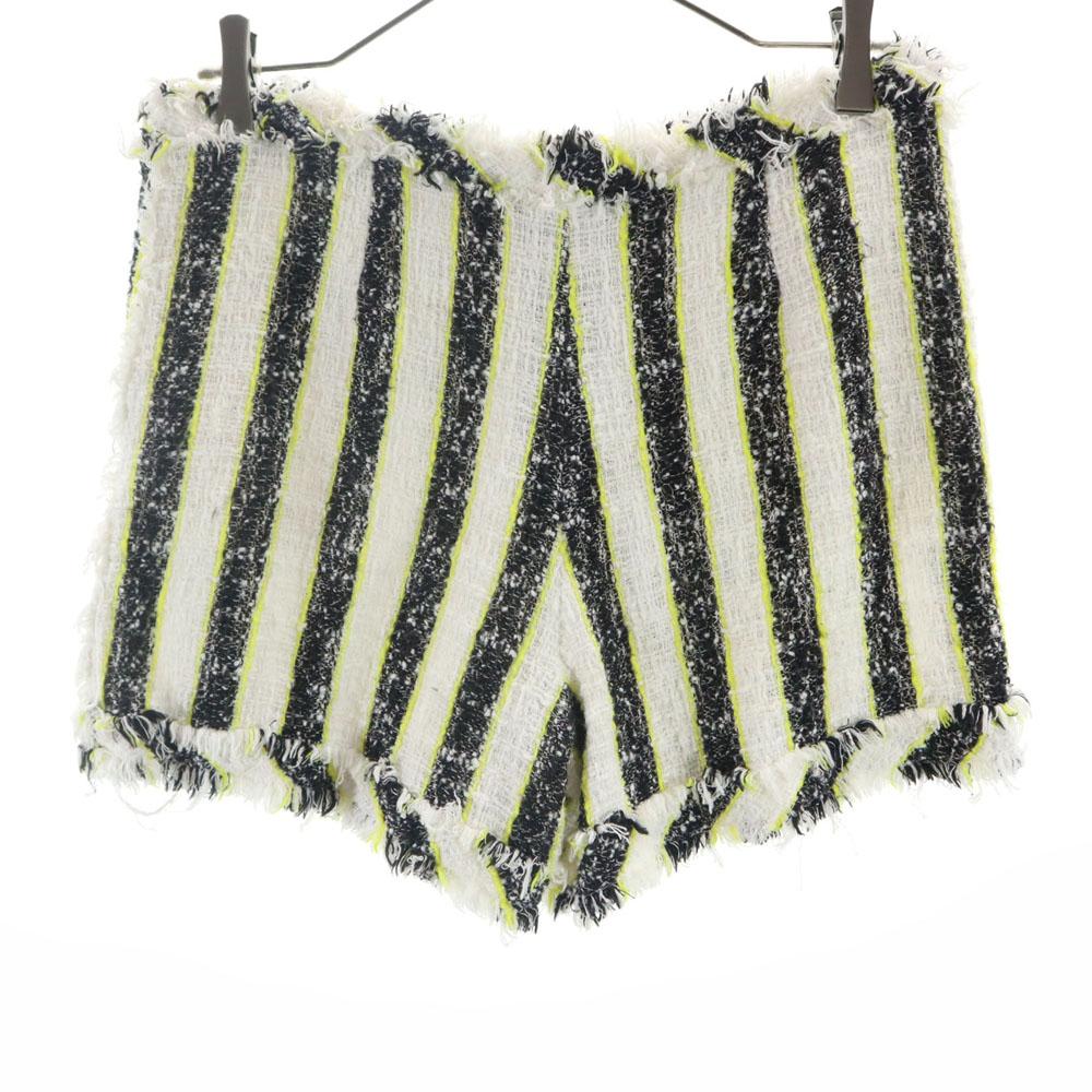 MSGM made in Italy Striped Pattern tweed Shorts 40 White etc. Men's Used