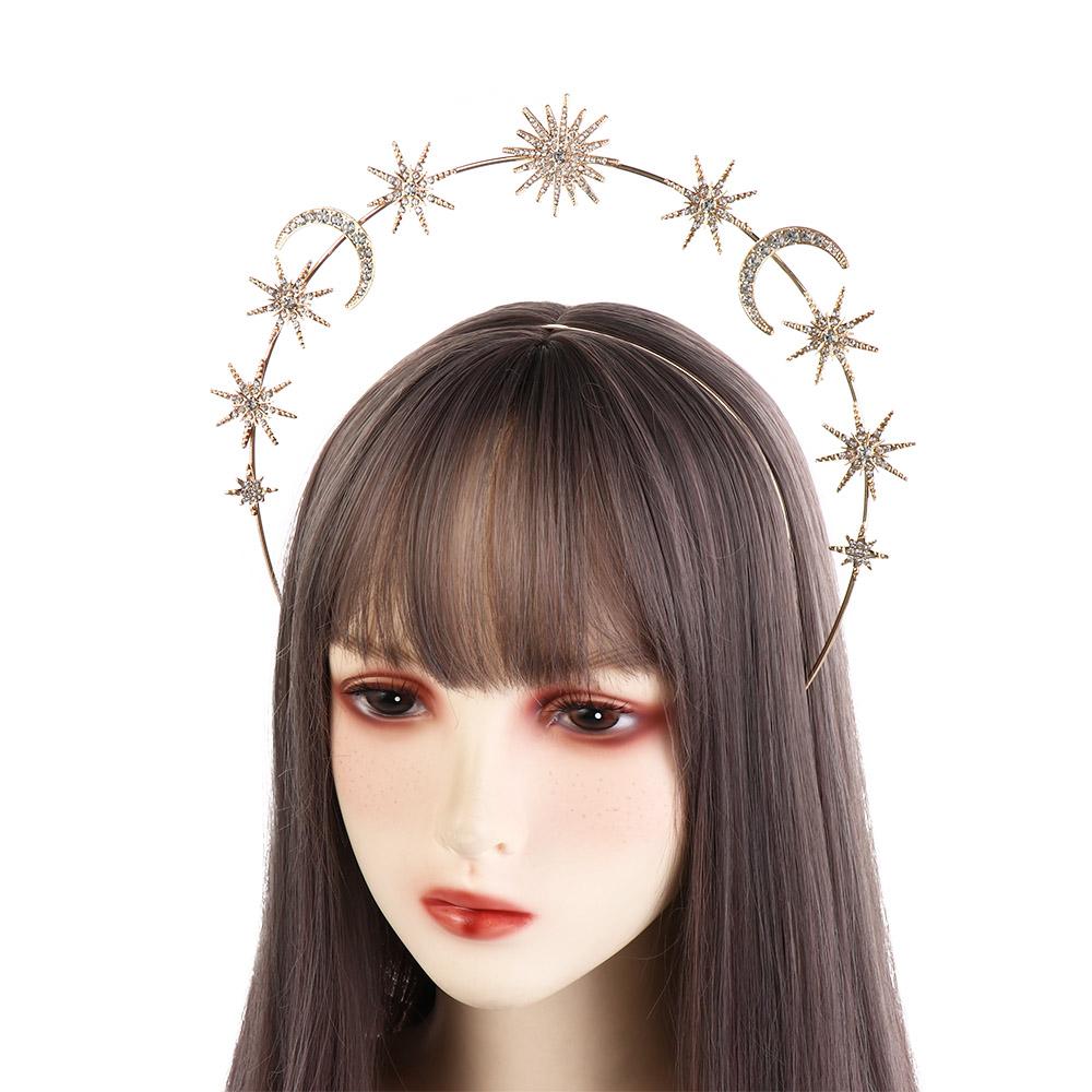 Princess Star Hair Hoop Metal Baroque Hairbands Exaggerated Glory Crown  Children