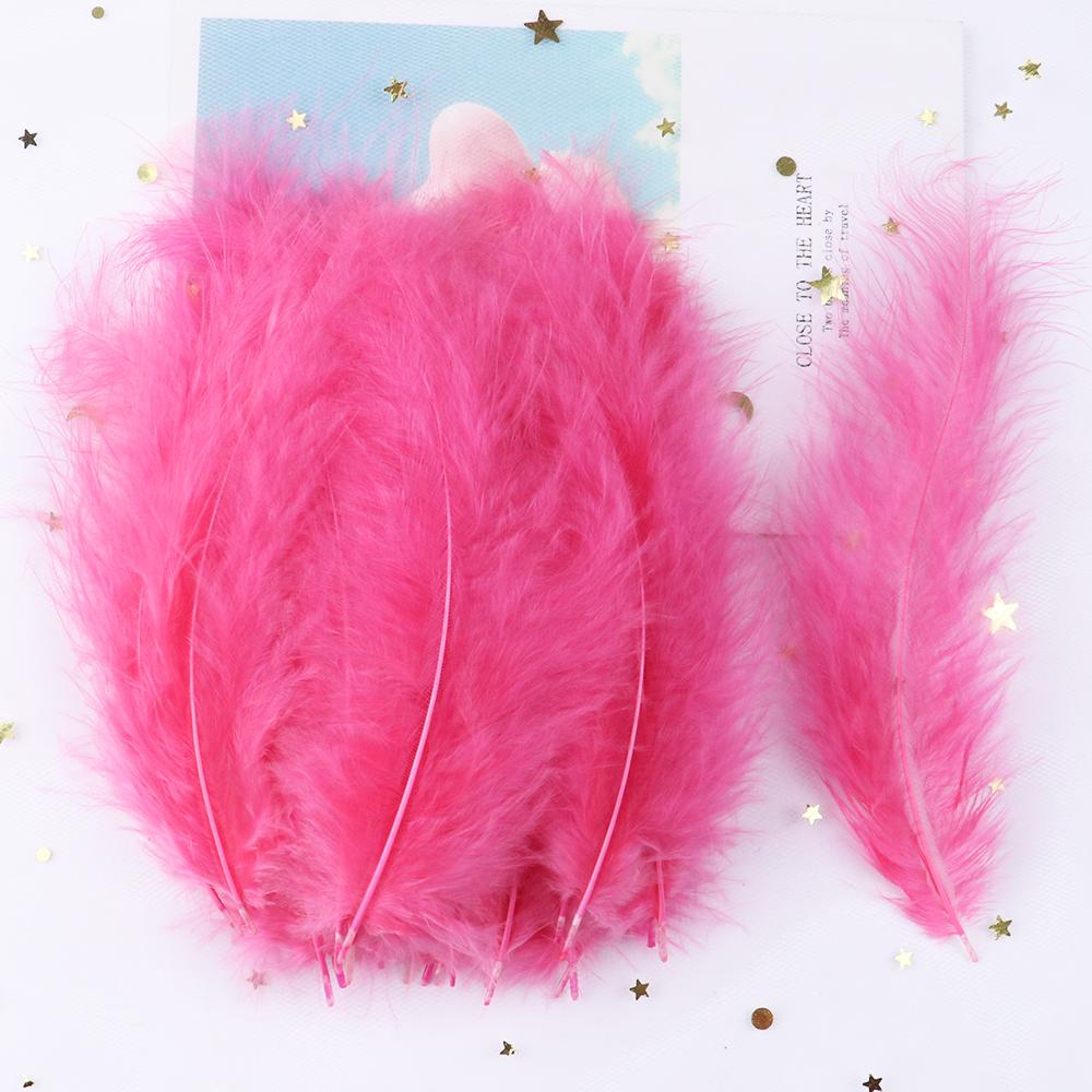 50 PCS Turkey Marabou Feathers 10-15CM Fluffy Decorative Feather for DIY Wedding Dress Jewelry Decoration Accessories Plumes