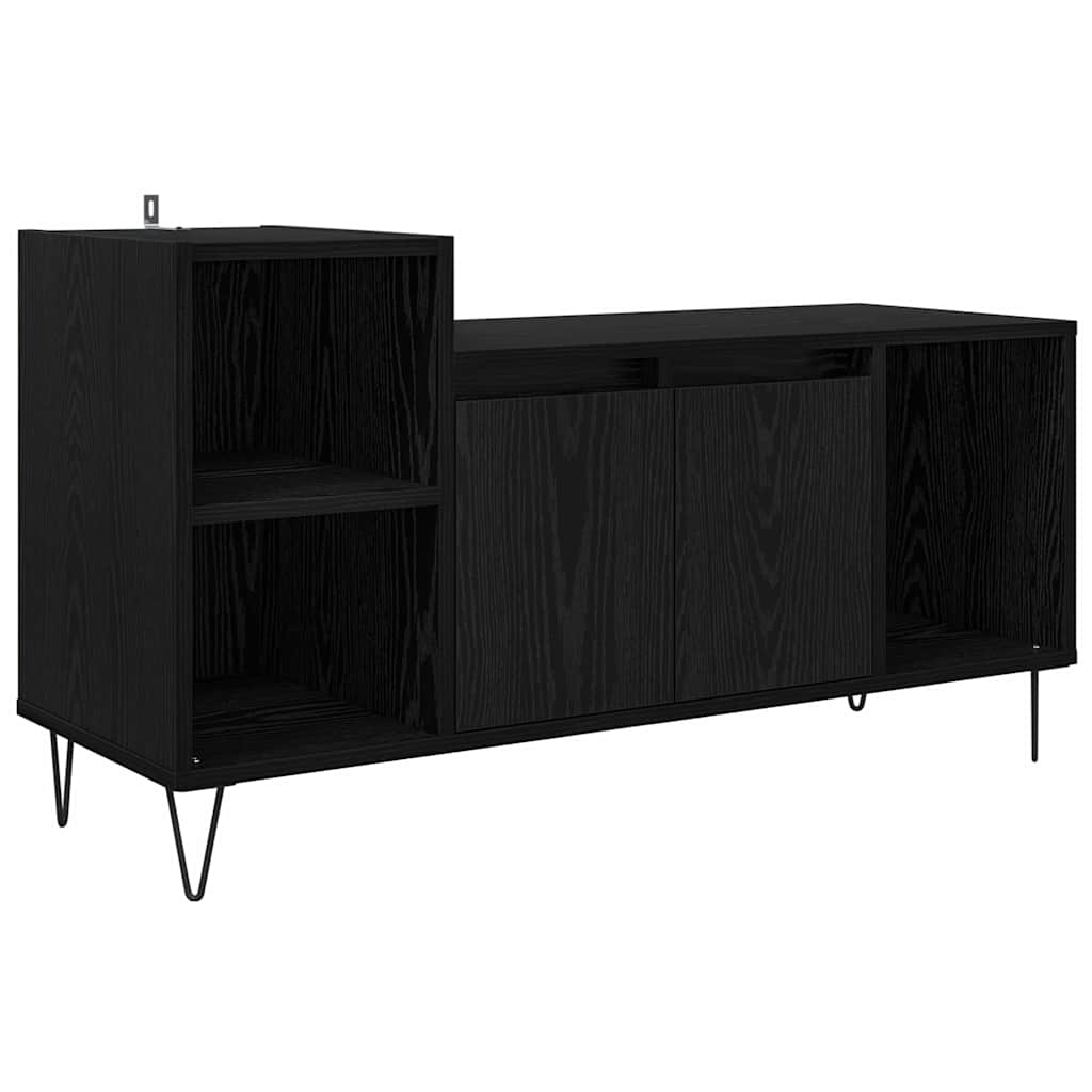 TV Stand Black Oak Effect 100 x 35 x 55 cm Particleboard