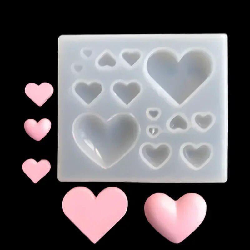 Moule 3D en silicone en forme de cœur, résine époxy, pour bijoux, boucles d'oreilles, pendentifs, outils de cuisine, décoration de gâteaux, moule à chocolat