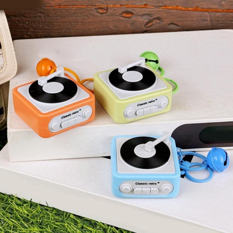 Vintage Recordable Gramophone Music Box Keychains Pendants With Recording Function Builts In Music Box For Unique Gift