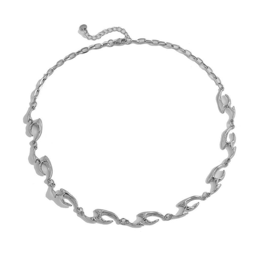 Trendy Men's Stainless Steel Irregular Metal Necklace with High-End Style