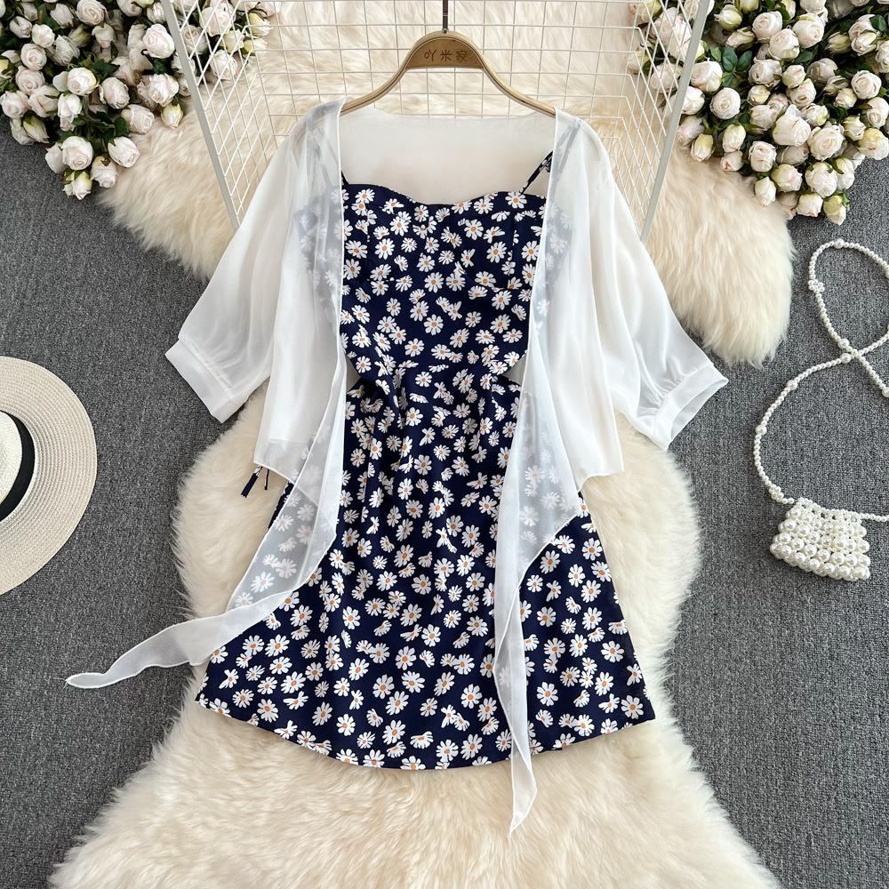 Women's Summer Floral Halter Dress Office Casual Dress