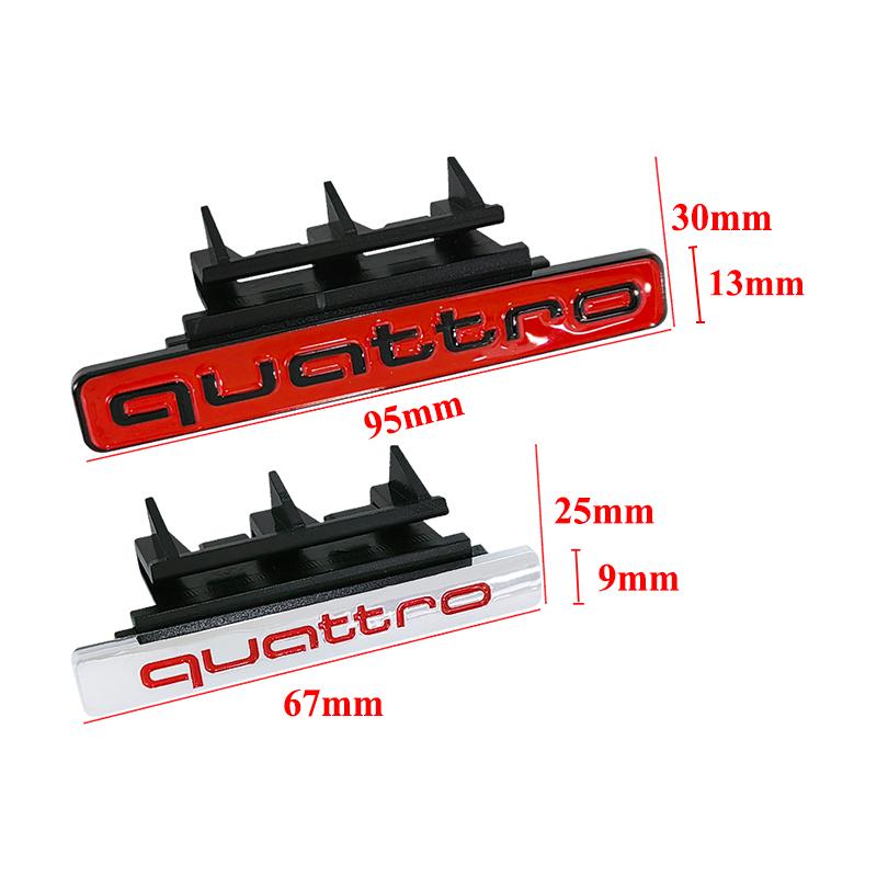 3d ABS Chrome Black Logo Quattro Emblem Car Front Grill Badge For 9s Q5 Accessoriess9