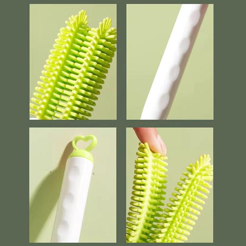 Silicone Milk Bottle Brush Long Handle Water Glass Cup Cleaning Brush Multifunctional Kitchen Cleaning Tool