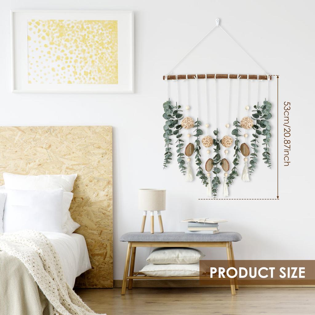 Künstliche Eukalyptus Wanddeko Faux Eukalyptus Wandhänger Deko Handgefertigt Imitation Eukalyptusblätter DIY Hochzeitsdeko