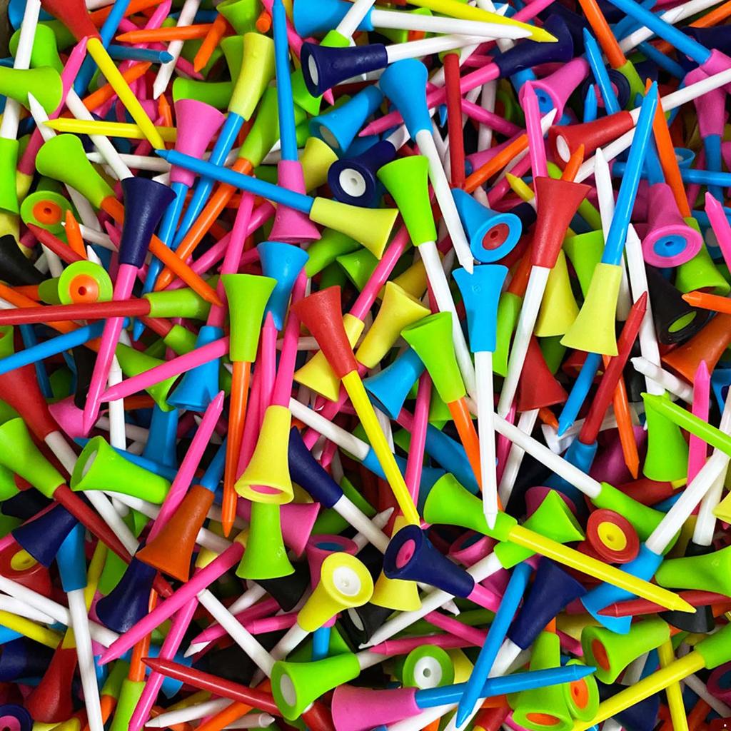 50Pcs 83mm Golf Tees - Assorted Colors Durable Plastic Practice Tees for Golf Training, Driving Range & Course Accessories
